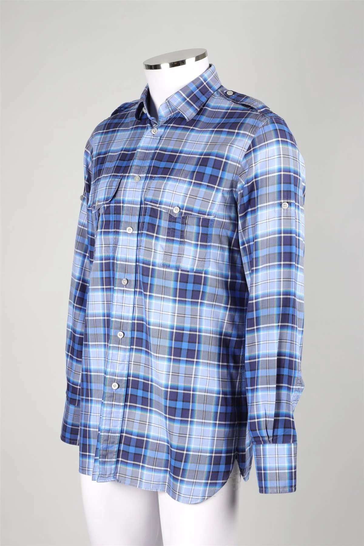TOM FORD BLUE MEN'S COTTON SHIRT EU 40 UK 40 - Image 3