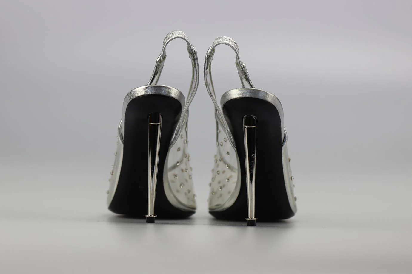 TOM FORD CRYSTAL EMBELLISHED PVC AND LEATHER SLINGBACK PUMPS EU 38 UK 5 US 8 - Image 4