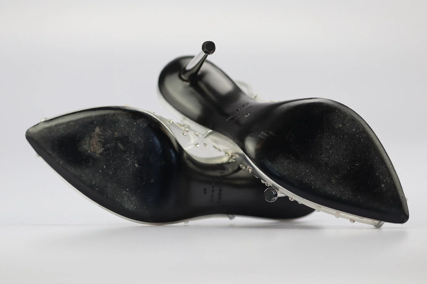 TOM FORD CRYSTAL EMBELLISHED PVC AND LEATHER SLINGBACK PUMPS EU 38 UK 5 US 8 - Image 5