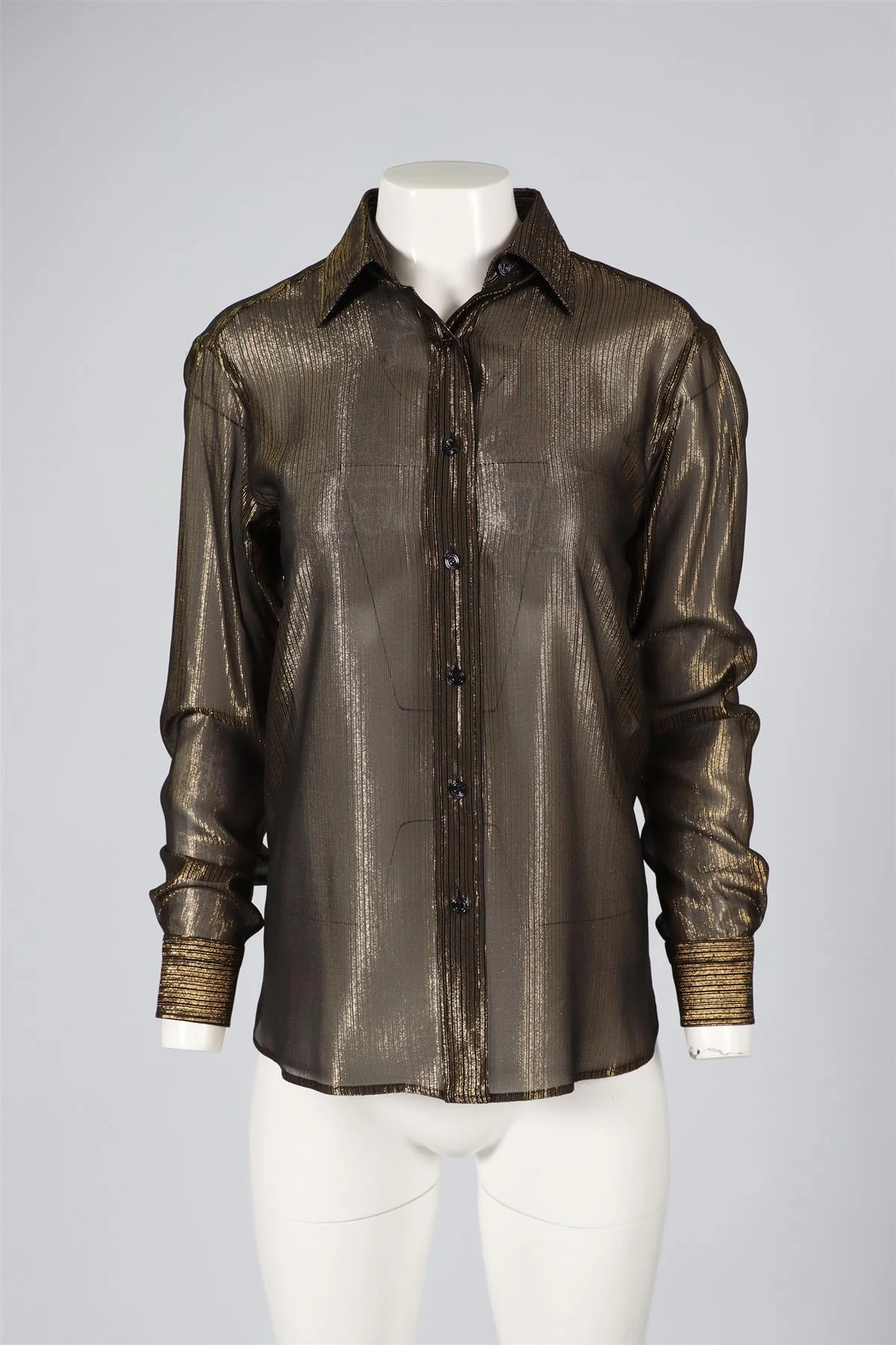 TOM FORD GOLD SILK BLEND SHIRT IT 38 UK 6 - Image 2