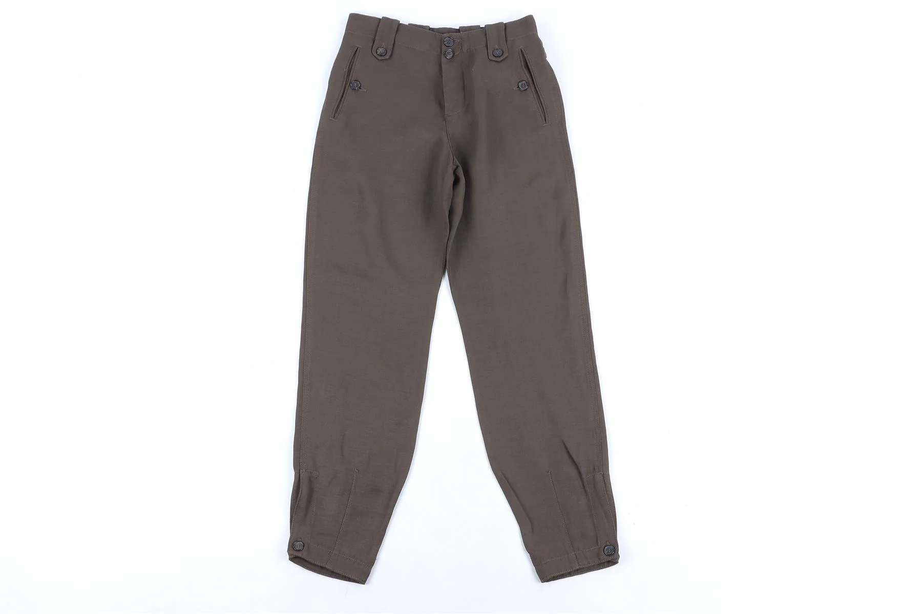 TOM FORD GREEN LINEN TAPERED PANTS IT 36 UK 4 - Image 2