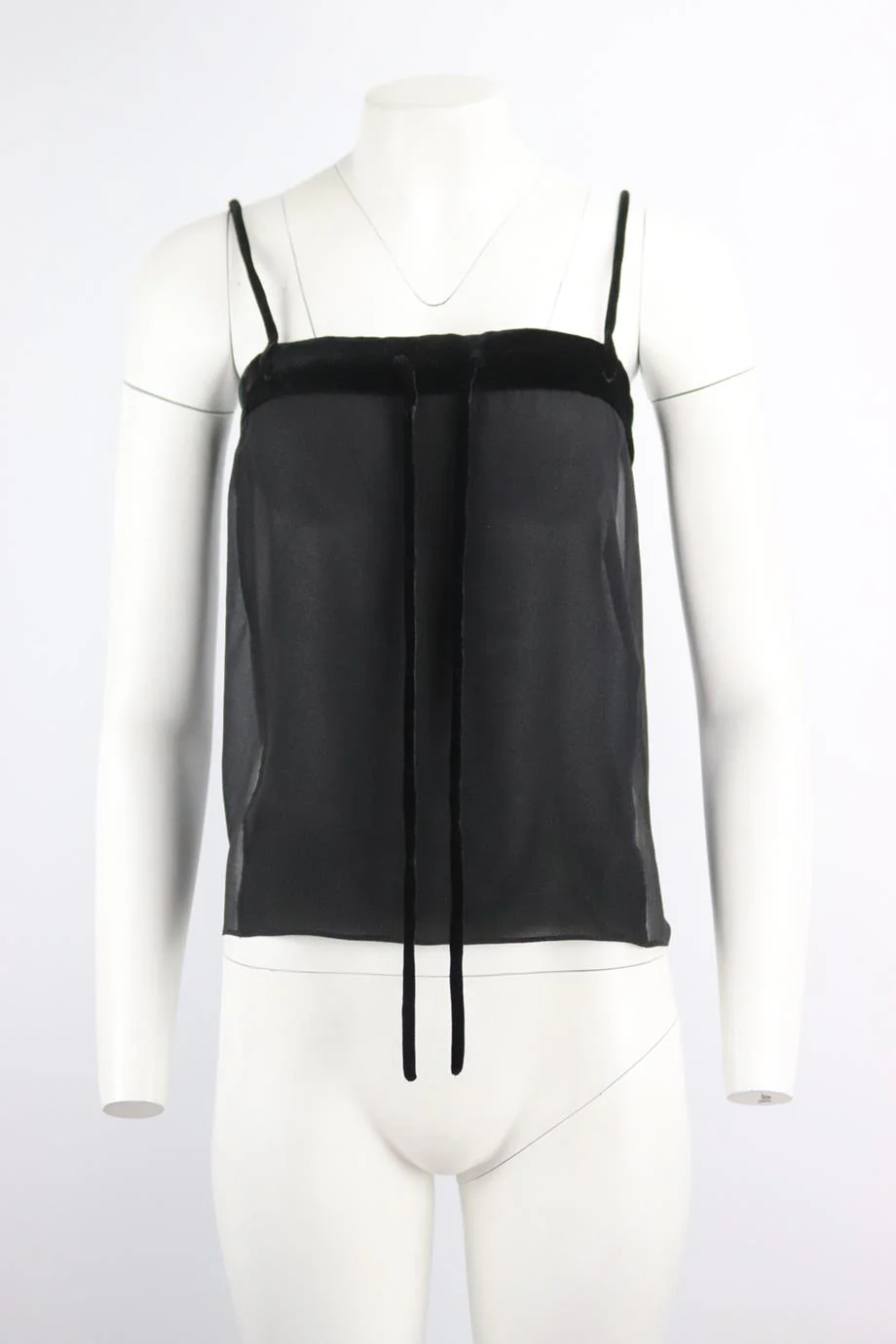 TOM FORD LACE TRIMMED SILK GEORGETTE TOP IT 36 UK 4 - Image 2