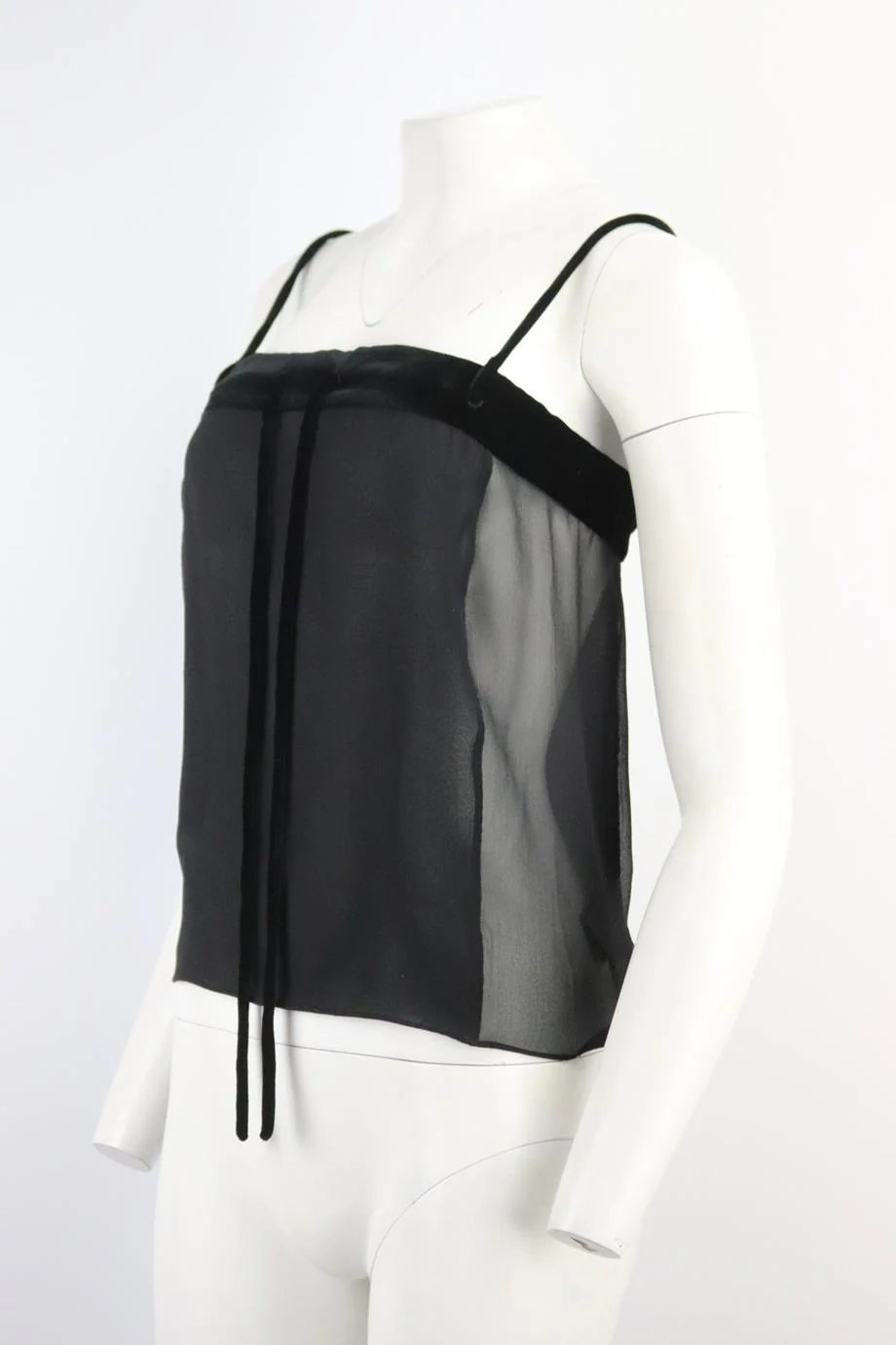 TOM FORD LACE TRIMMED SILK GEORGETTE TOP IT 36 UK 4 - Image 3