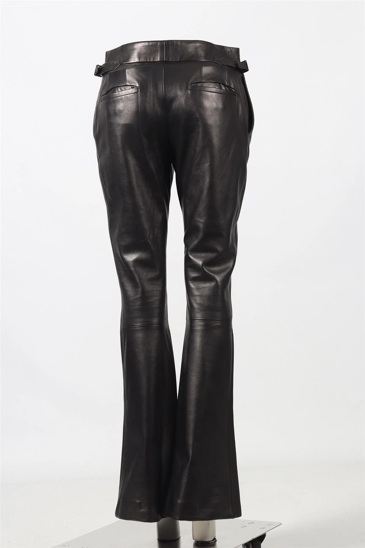 TOM FORD LEATHER FLARED PANTS IT 40 UK 8 - Image 4