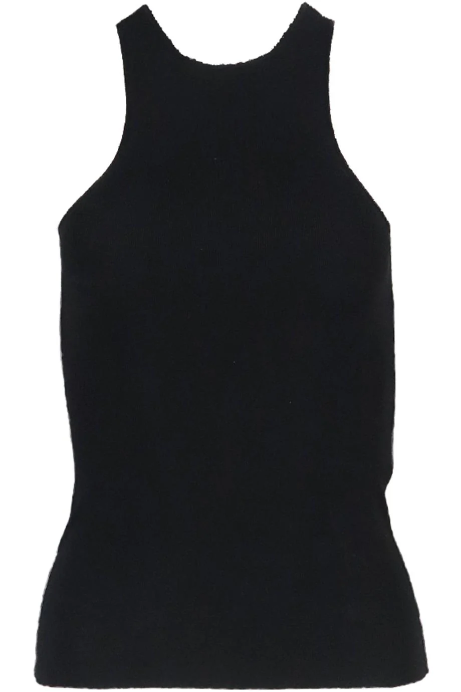 TOM FORD LEATHER TRIMMED STRETCH KNIT TOP XXSMALL