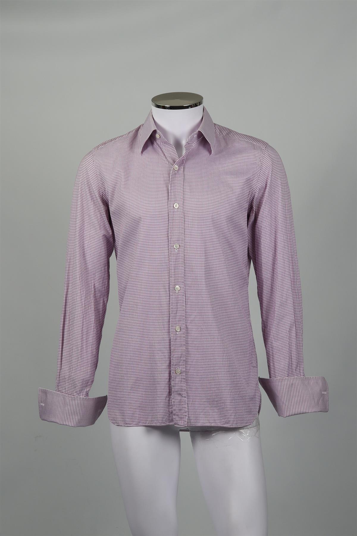 TOM FORD MEN'S CHECKED COTTON SHIRT EU 39 UK/US CHEST 38 - Image 2