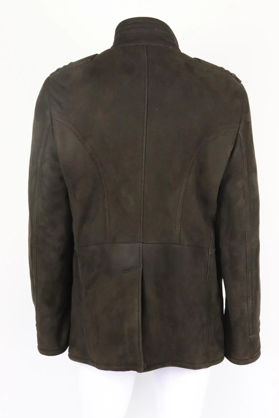 TOM FORD MEN'S DOUBLE BREASTED SHEARLING LINED SUEDE COAT IT 54 UK/US CHEST 44 - Image 4
