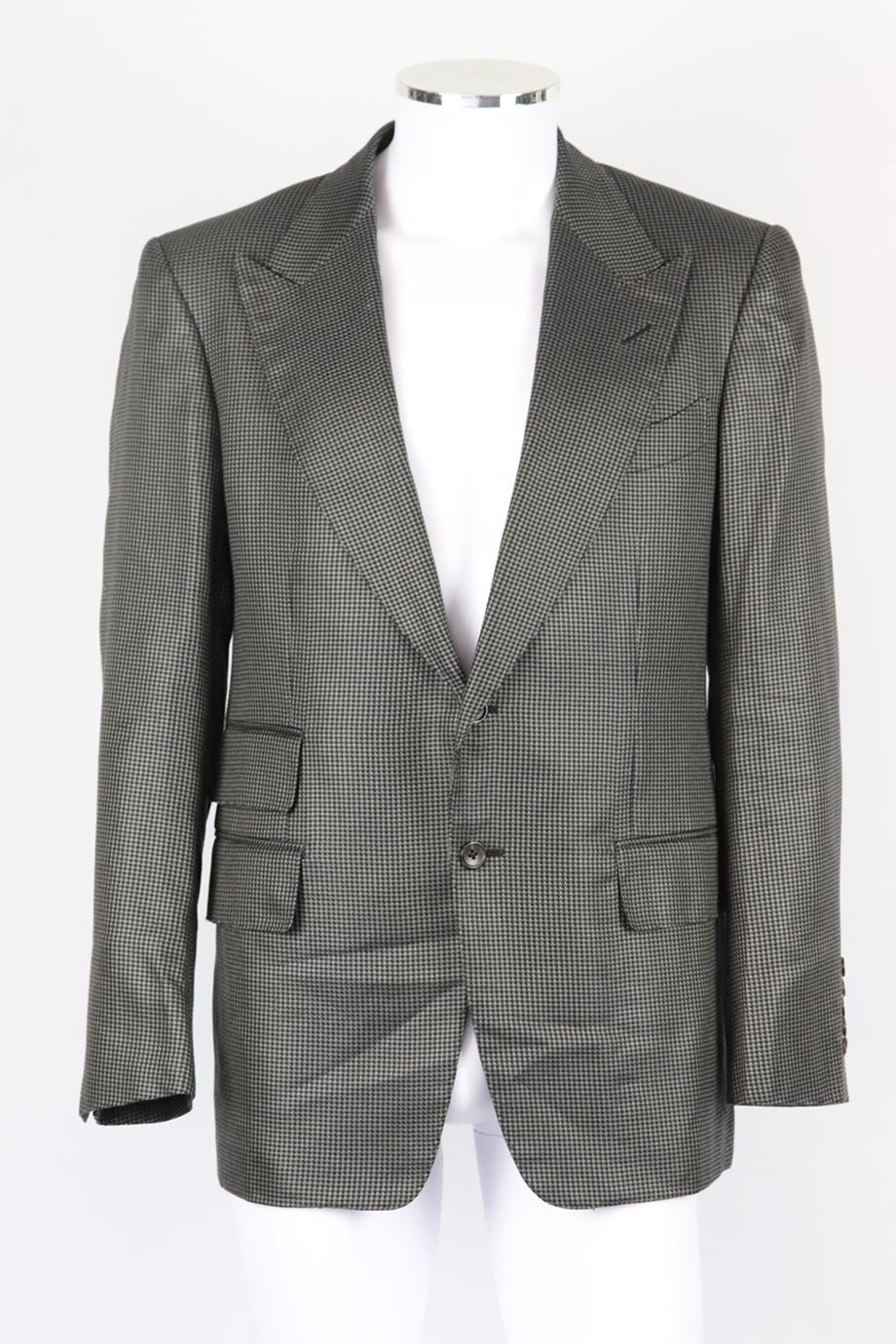 TOM FORD MEN'S HOUNDSTOOTH COTTON AND SILK BLEND BLAZER IT 52 UK/US CHEST 42 - Image 2