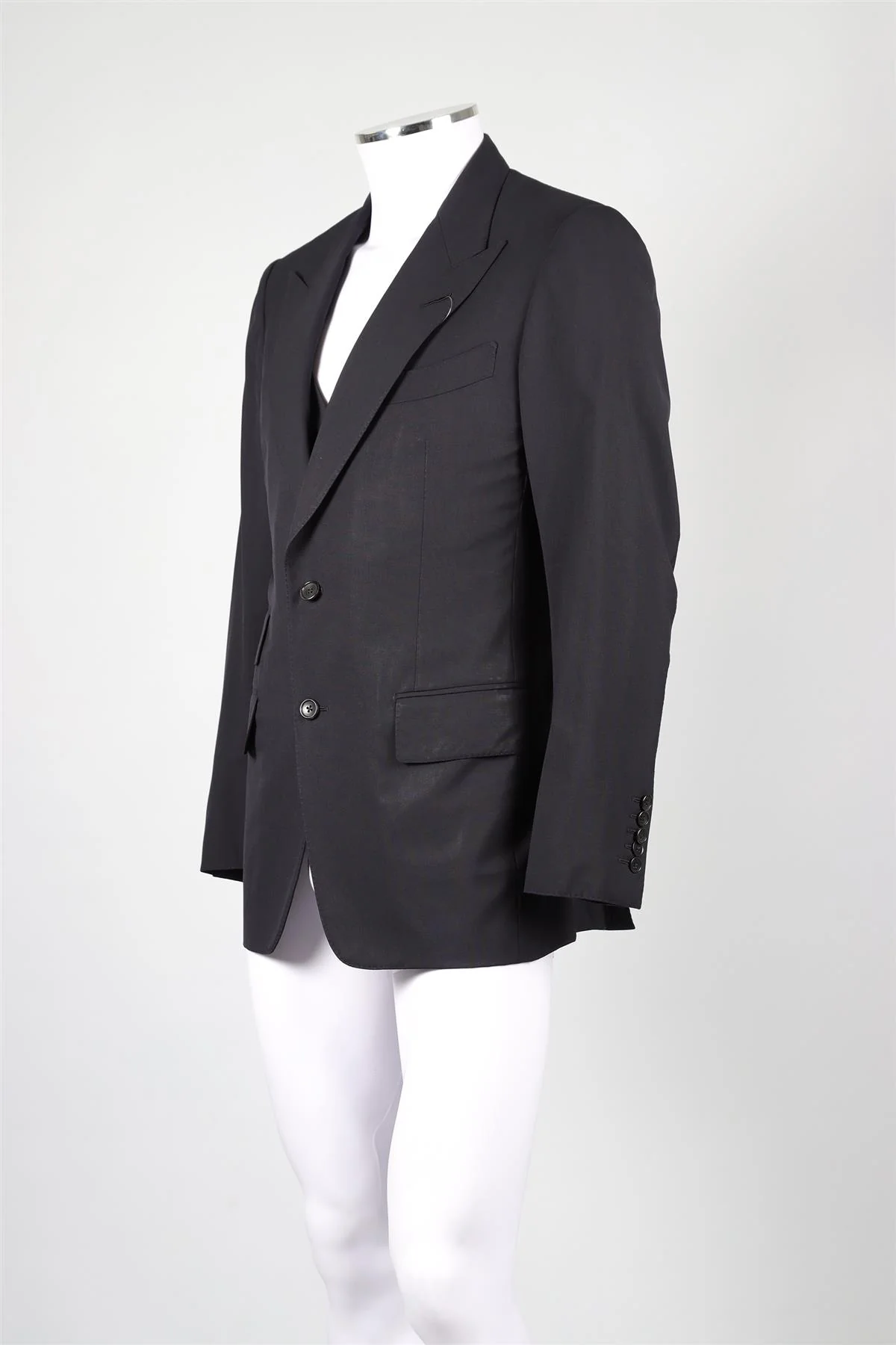 TOM FORD NAVY WOOL WAISTCOAT AND BLAZER IT 48 UK 38 - Image 3