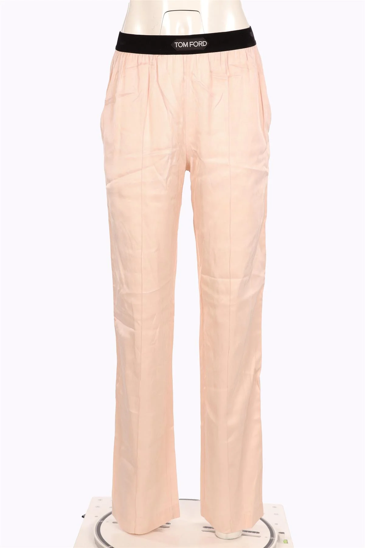 TOM FORD PINK SATIN STRAIGHT LEG PANTS XSMALL - Image 2