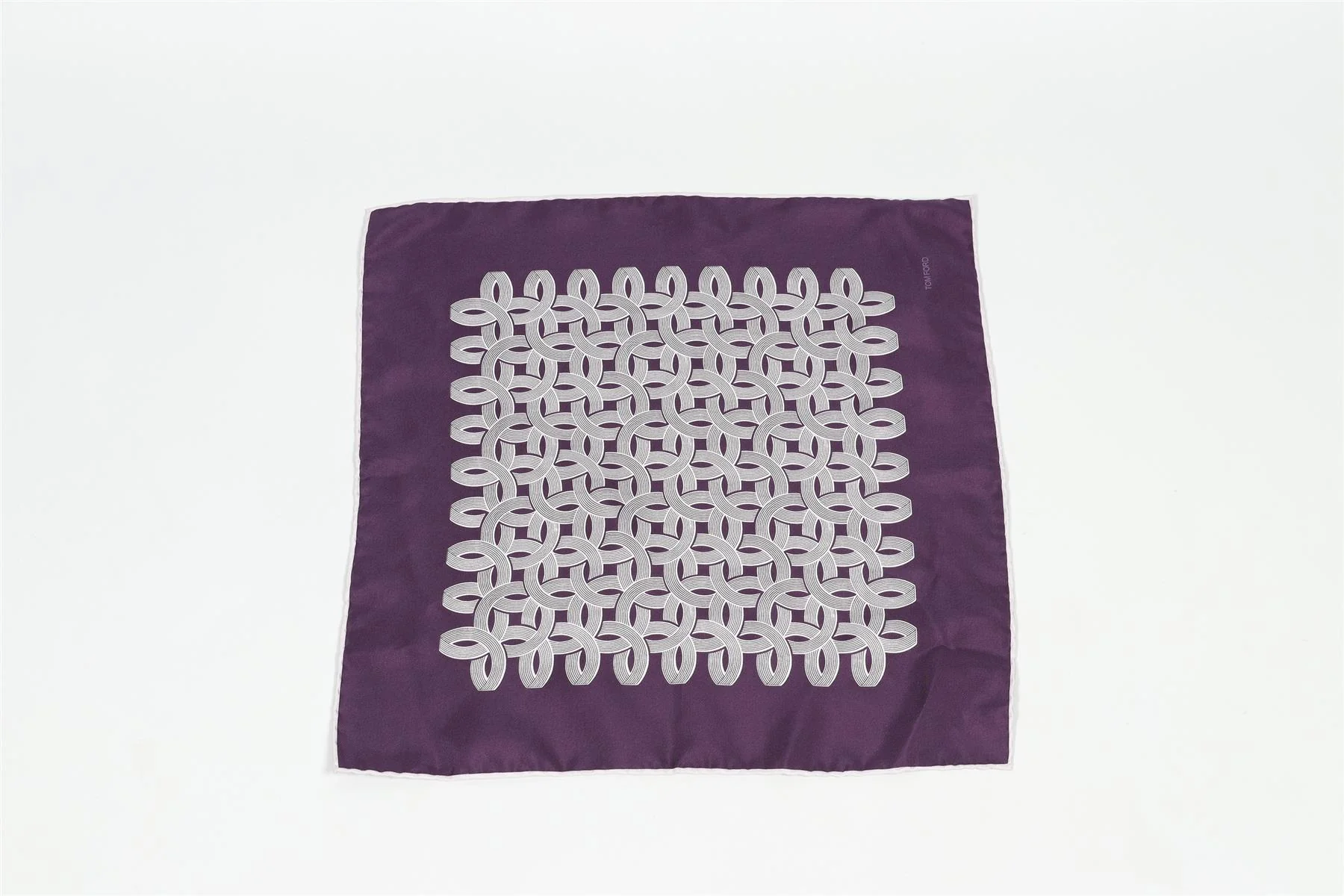 TOM FORD PURPLE SILK POCKET SQUARE - Image 2