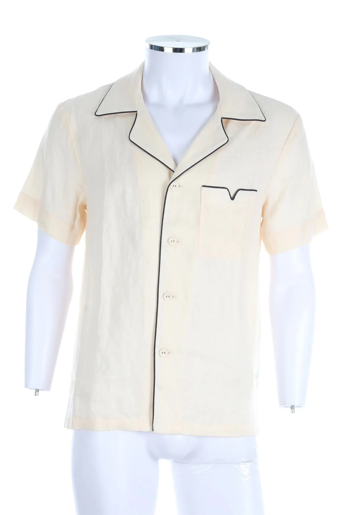 TOMBOLO CREAM MENS LINEN SHIRT SMALL - Image 2
