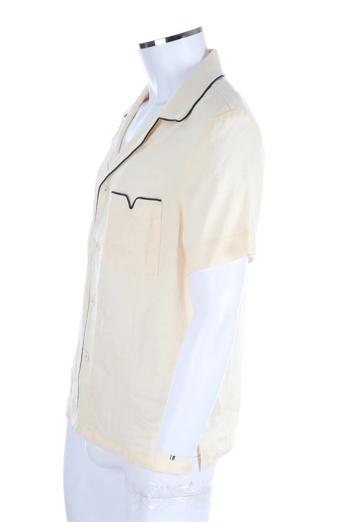 TOMBOLO CREAM MENS LINEN SHIRT SMALL - Image 3