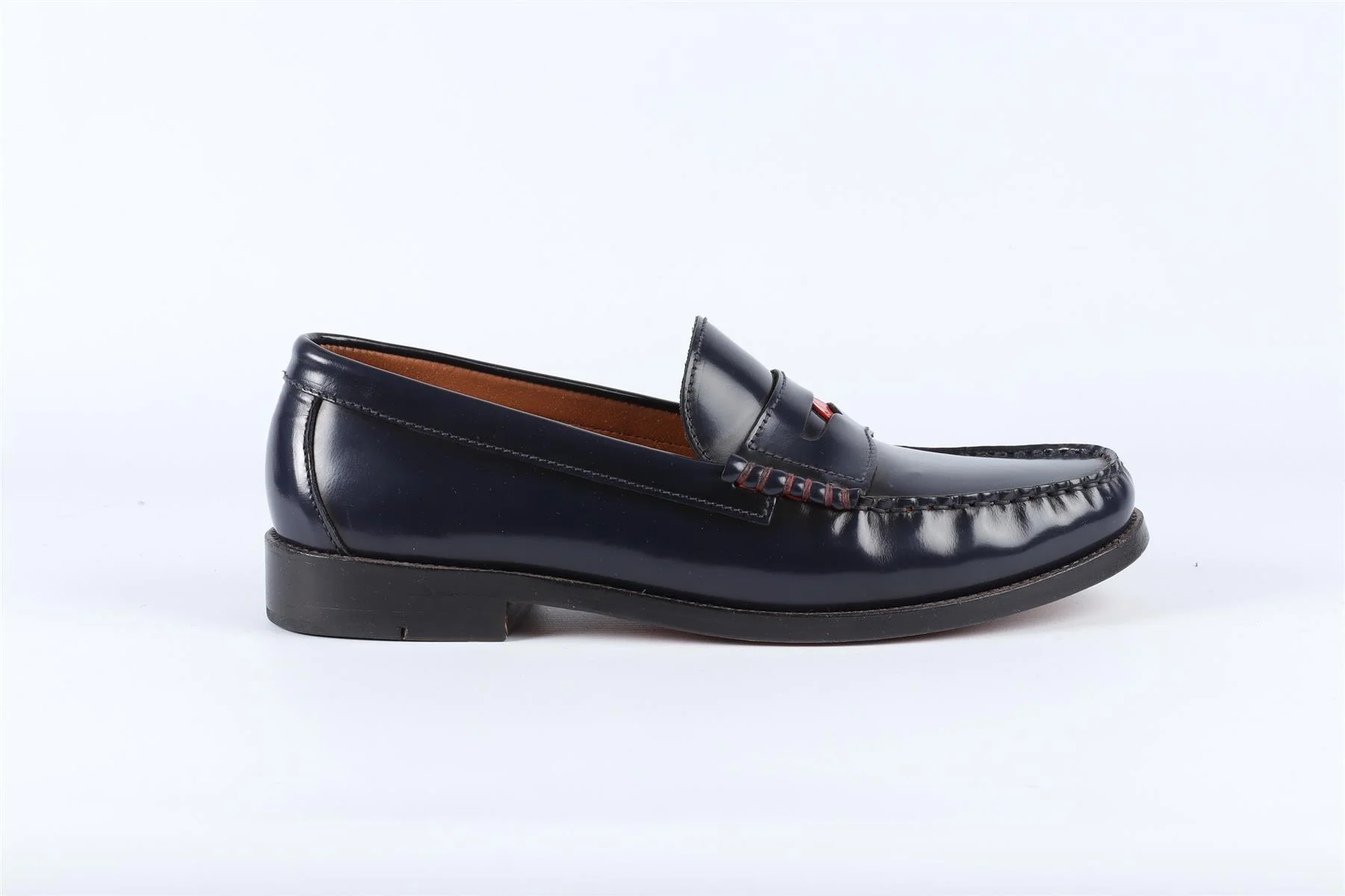 TOMMY HILFIGER X G.H.BASS NAVY MEN'S LEATHER LOAFERS EU 44 UK 9 US 10 - Image 2