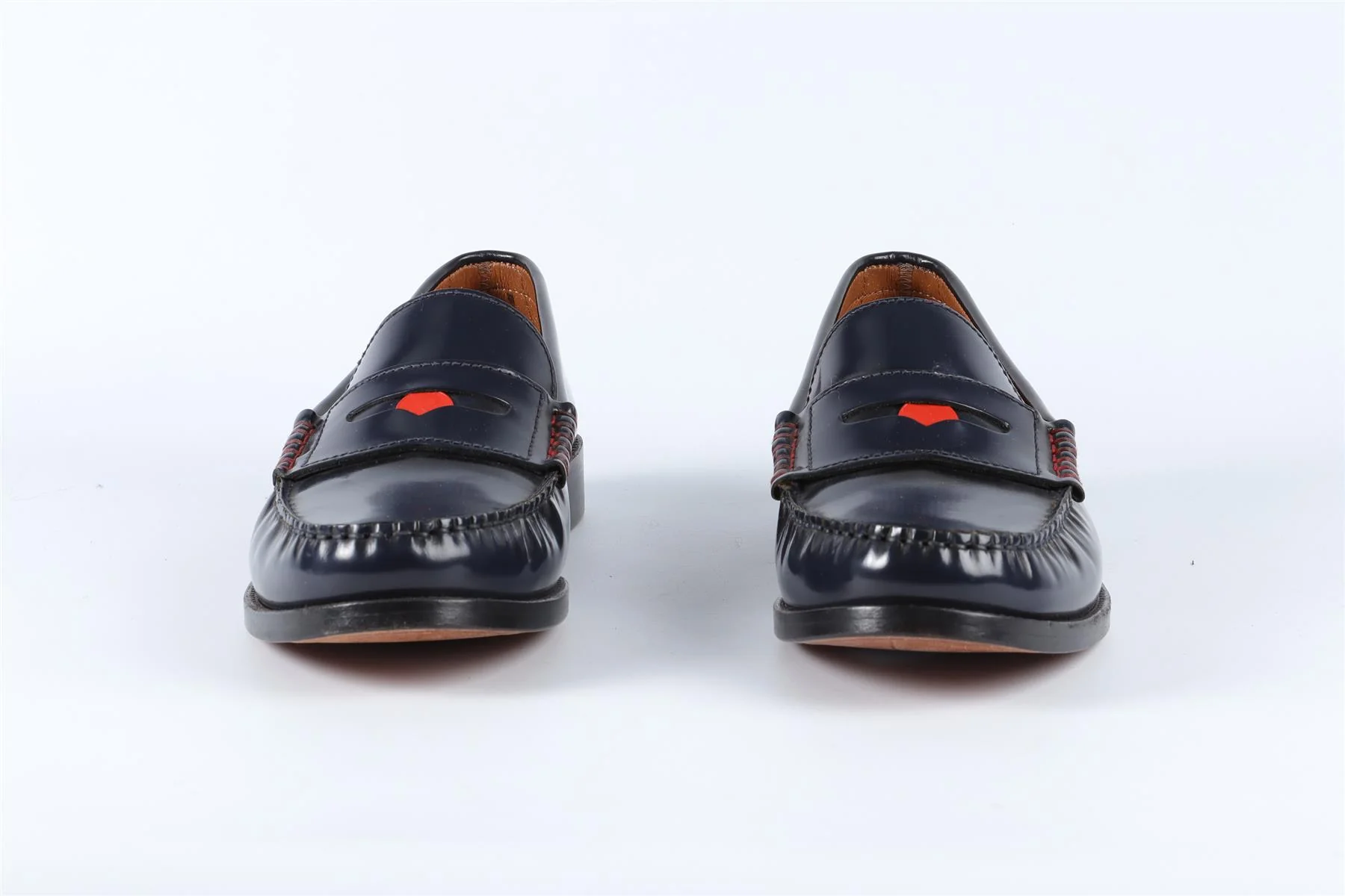 TOMMY HILFIGER X G.H.BASS NAVY MEN'S LEATHER LOAFERS EU 44 UK 9 US 10 - Image 3