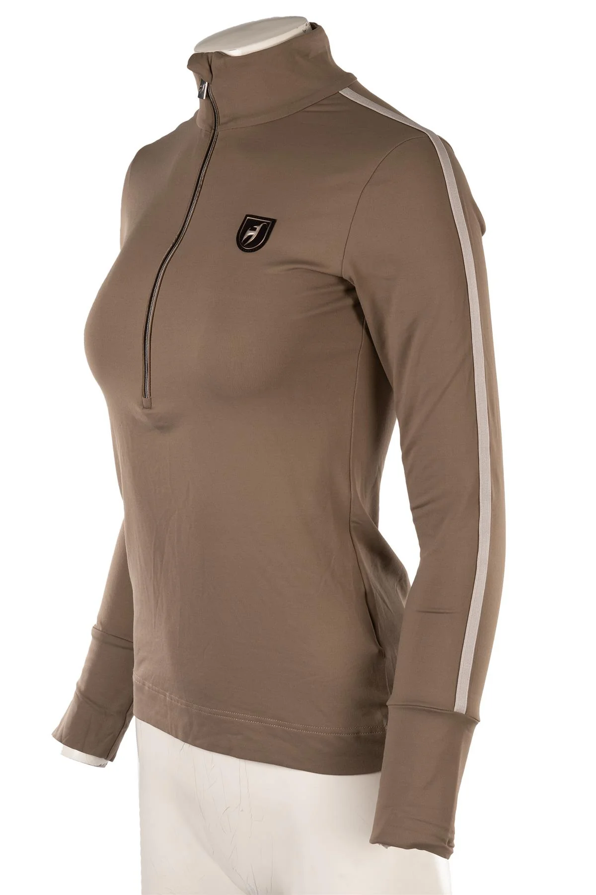 TONI SAILER KHAKI JERSEY TOP FR 36 UK 8 - Image 2