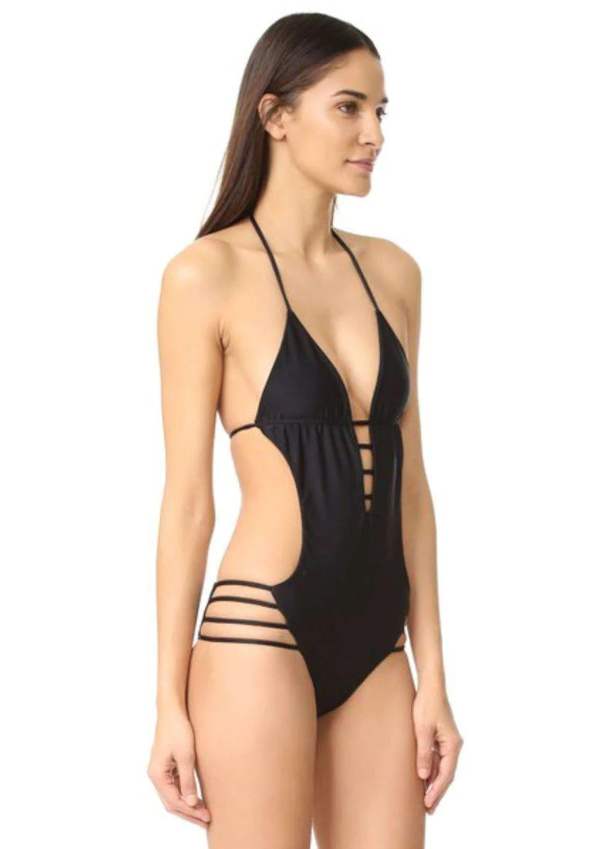 TORI PRAVER AGAVE BLACK ONE PIECE SWIMSUIT SMALL - Image 3
