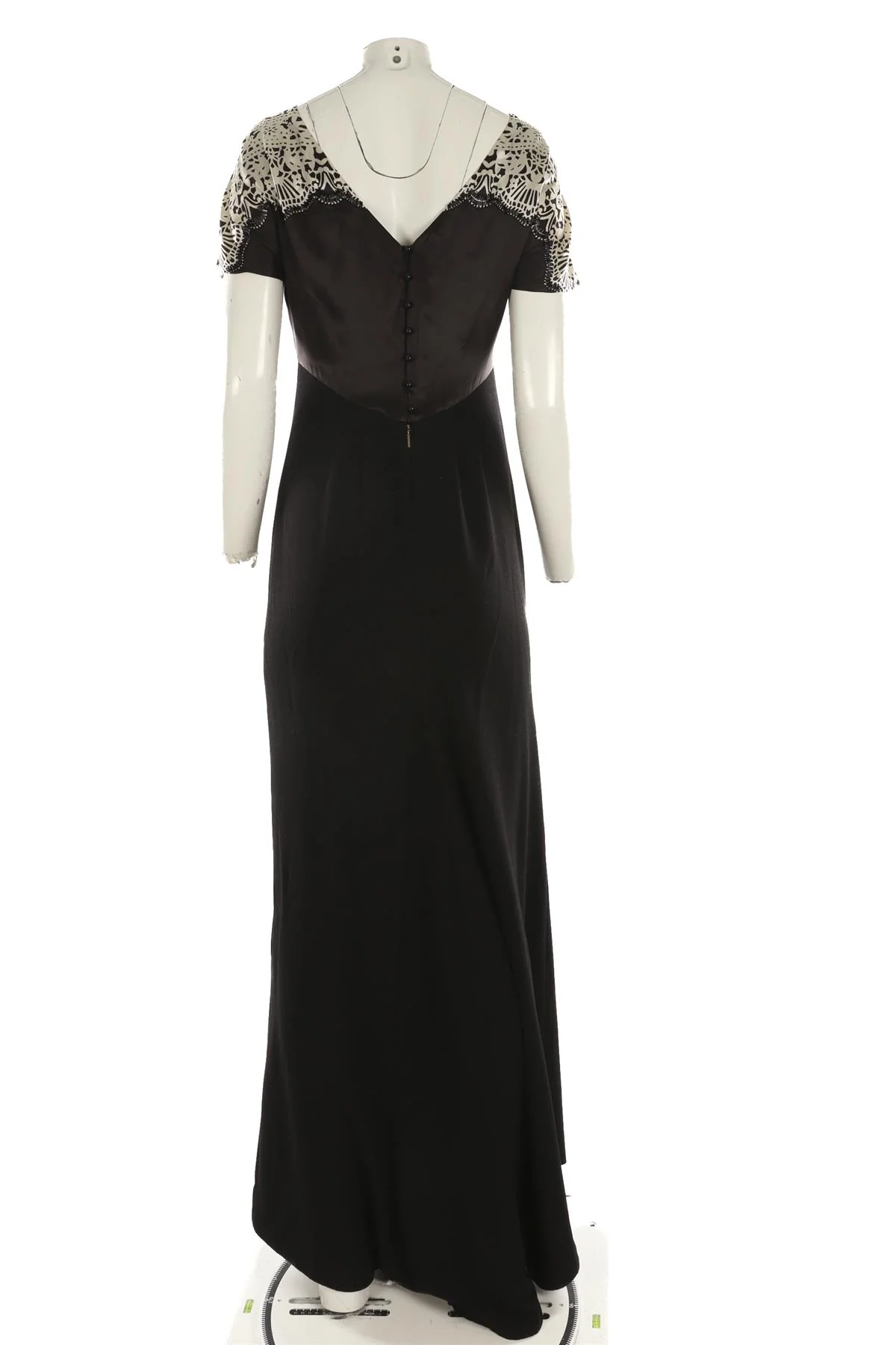 TORY BURCH BLACK SILK MAXI DRESS US 6 UK 10 - Image 4