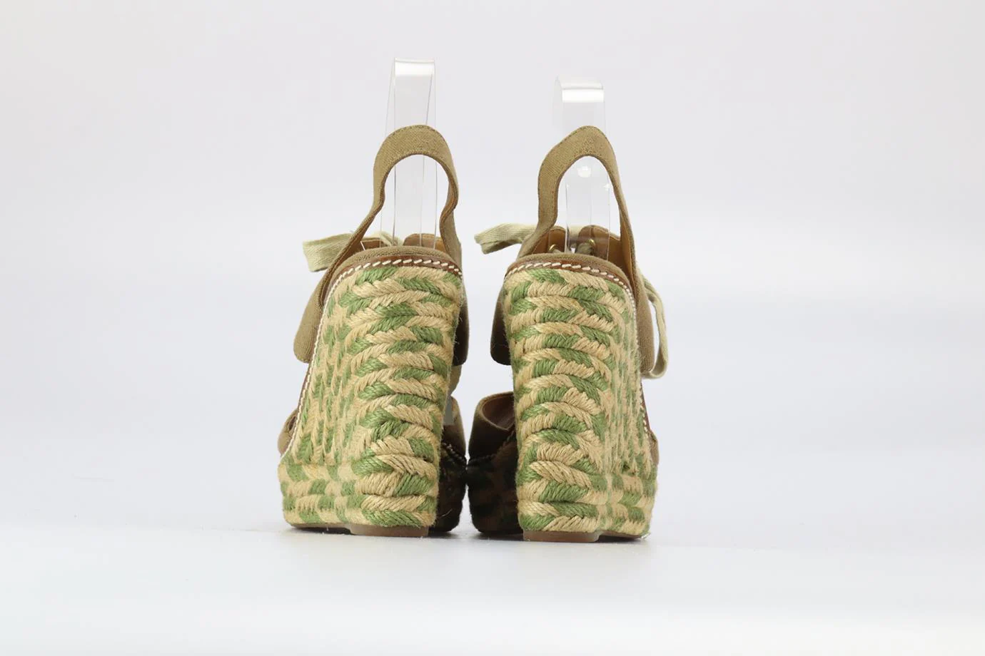 TORY BURCH CANVAS ESPADRILLE WEDGE SANDALS EU 39.5 UK 6.5 US 9.5 - Image 4