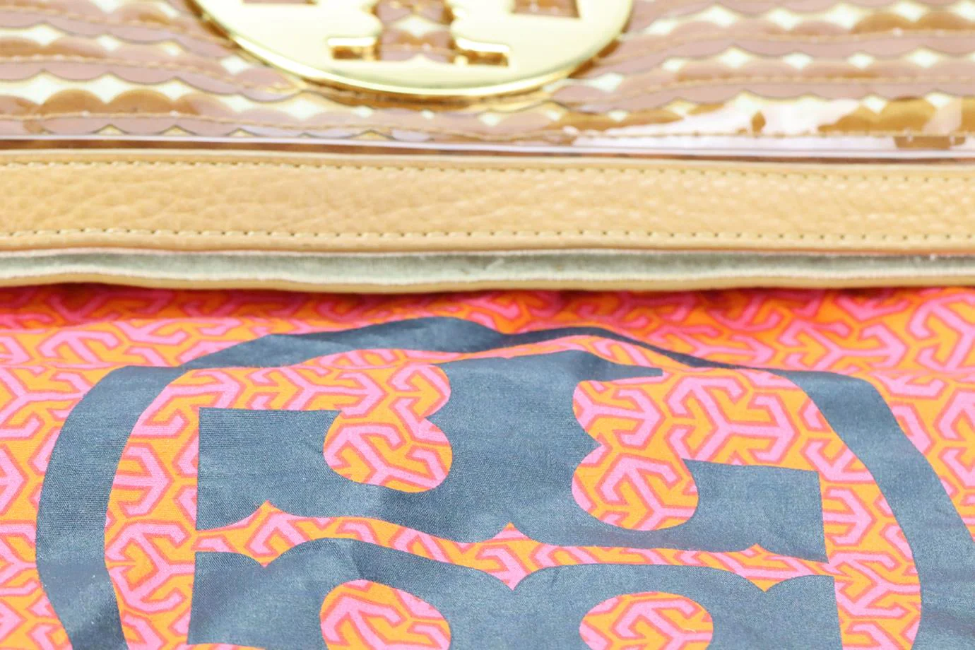 TORY BURCH PVC, CANVAS AND LEATHER CLUTCH - Image 7