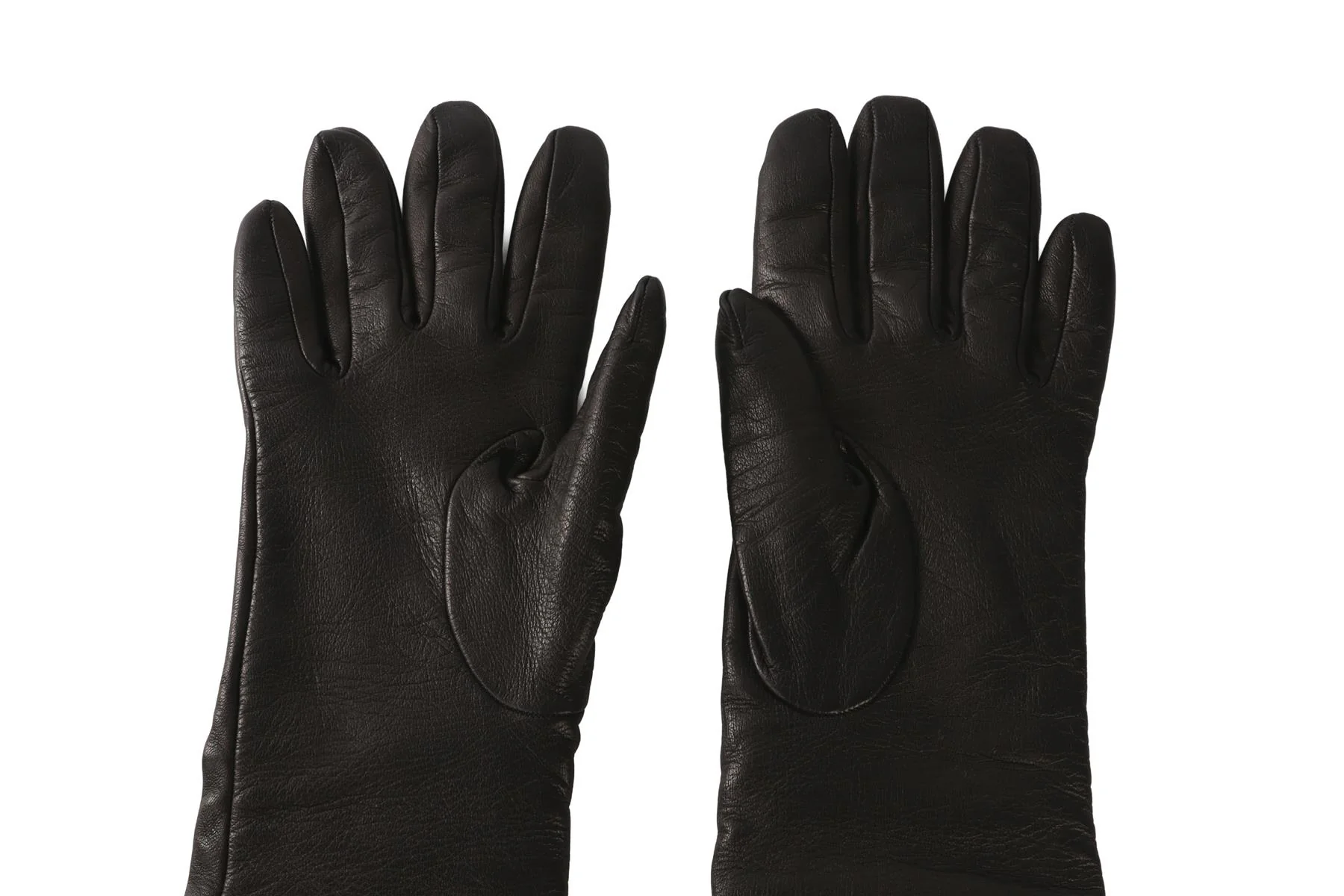 TOTEME BLACK LEATHER GLOVES SMALL - Image 5