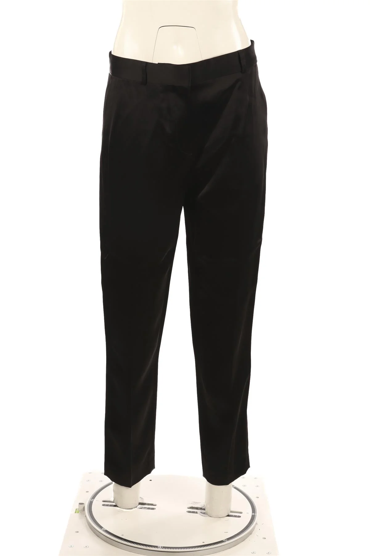 TOTEME BLACK SATIN TAPERED PANTS FR 36 UK 8 - Image 2