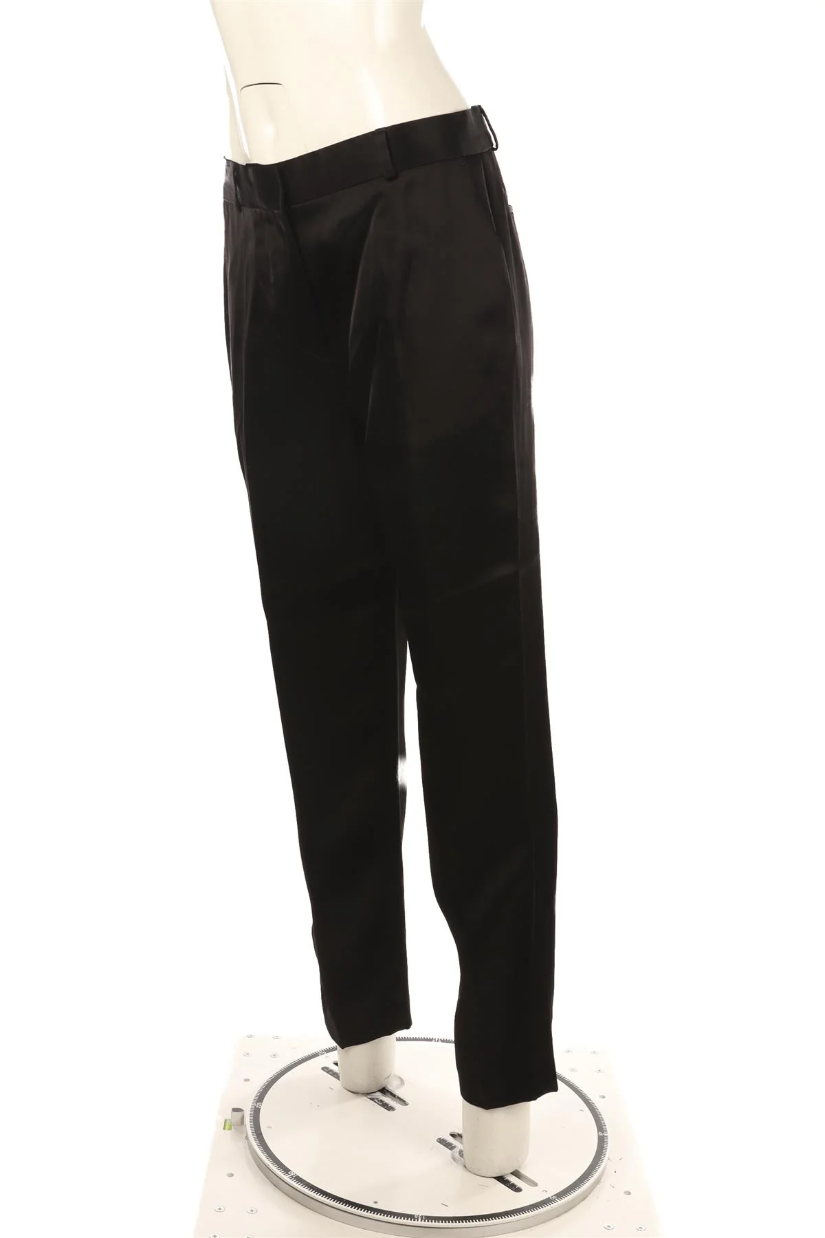 TOTEME BLACK SATIN TAPERED PANTS FR 36 UK 8 - Image 3