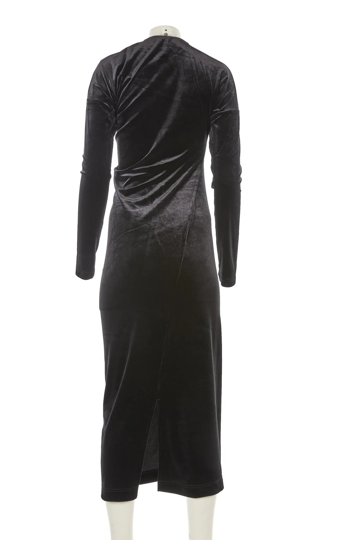 TOTEME BLACK VELVET MIDI DRESS MEDIUM - Image 4