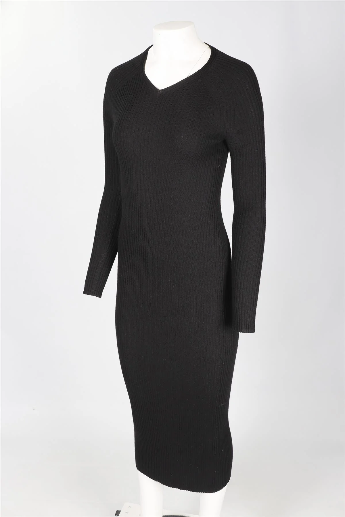 TOTEME BLACK WOOL MAXI DRESS SMALL - Image 3
