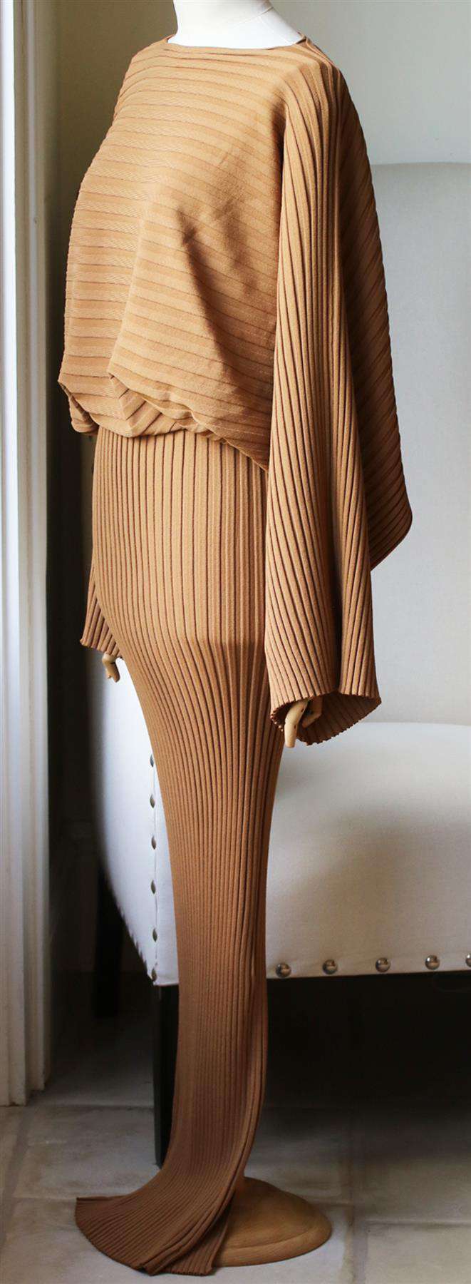 TOTEME MARISTELLA STRETCH KNIT MAXI DRESS LARGE - Image 3