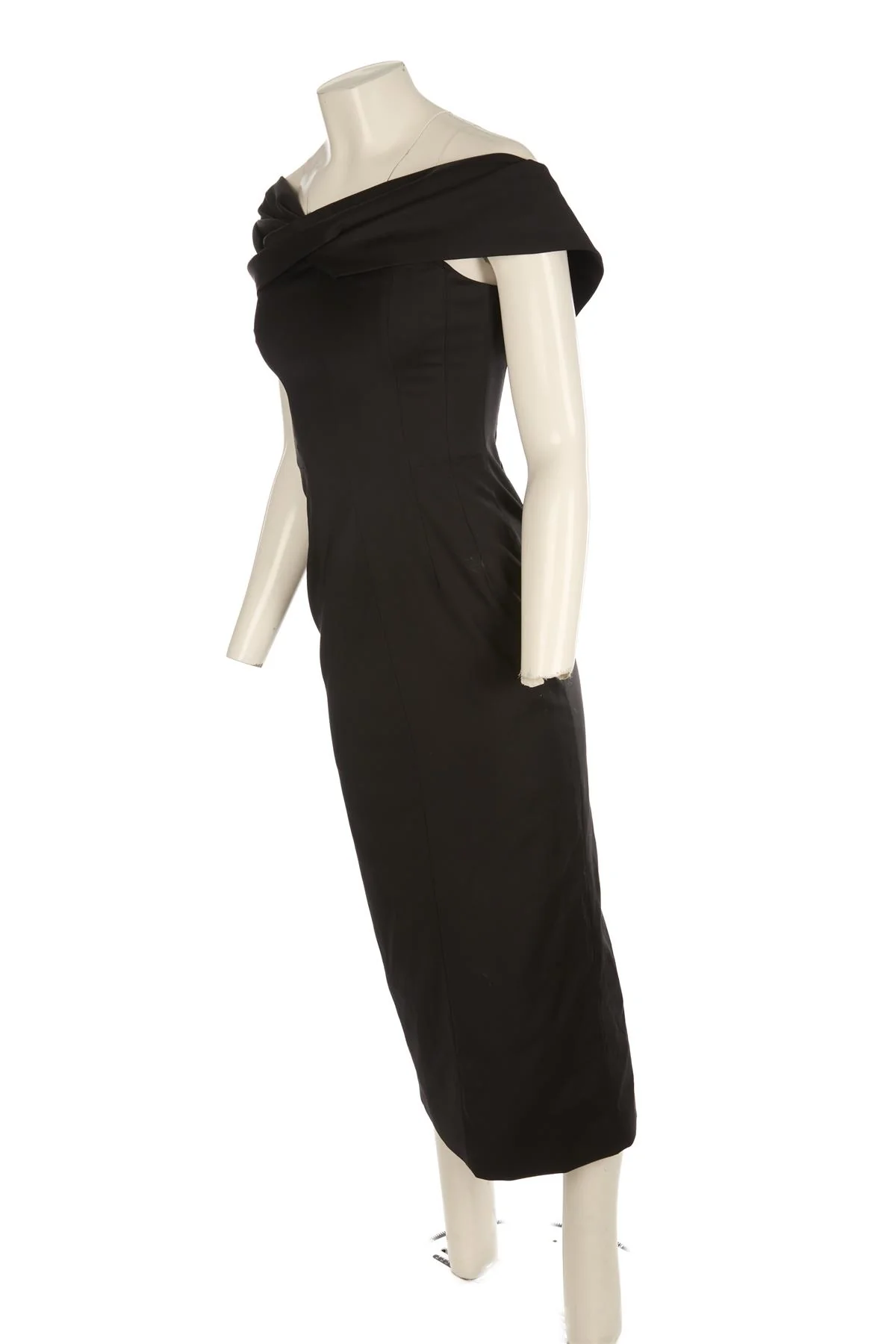 TOVE BLACK WOOL MAXI DRESS FR 36 UK 8 - Image 3
