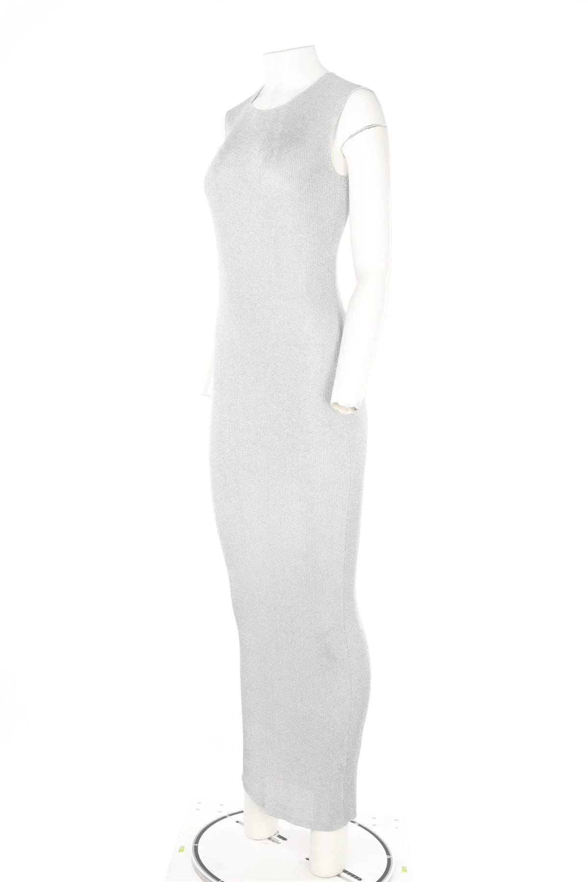 TOVE SILVER KNIT MAXI DRESS FR 36 UK 8 - Image 3
