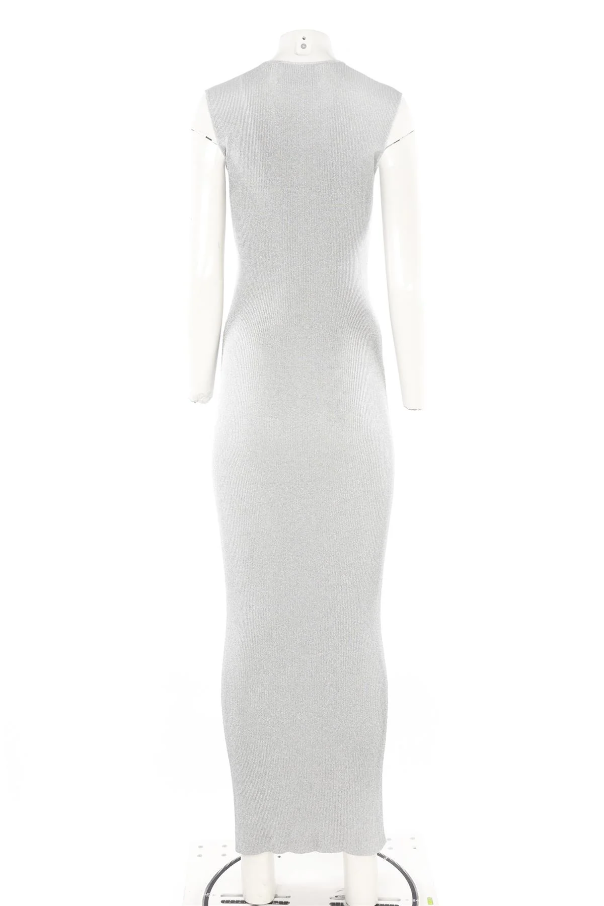 TOVE SILVER KNIT MAXI DRESS FR 36 UK 8 - Image 4