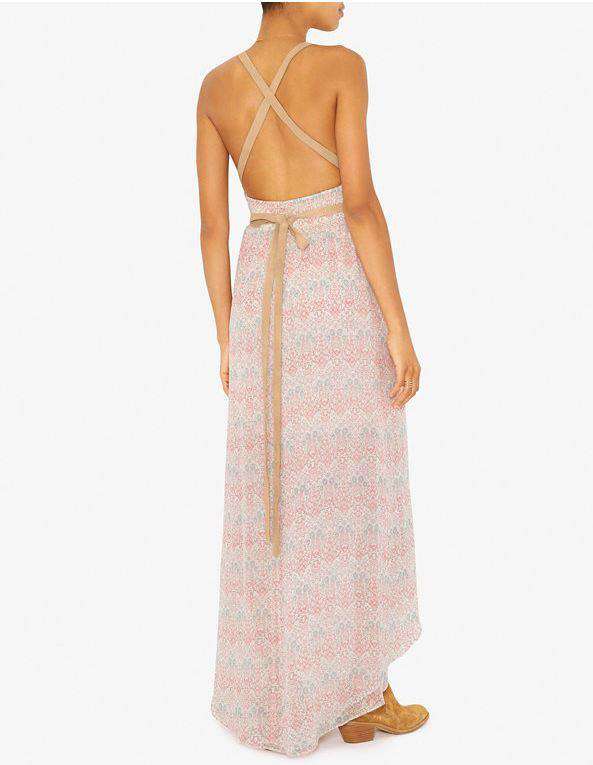 TWELFTH STREET BY CYNTHIA VINCENT LEATHER DETAIL PRINTED MAXI DRESS SMALL - Image 8