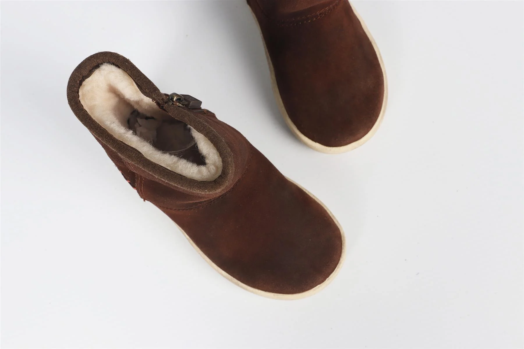 UGG AUSTRALIA BROWN KIDS GIRLS SUEDE BOOTS EU 23.5 UK 6 - Image 4