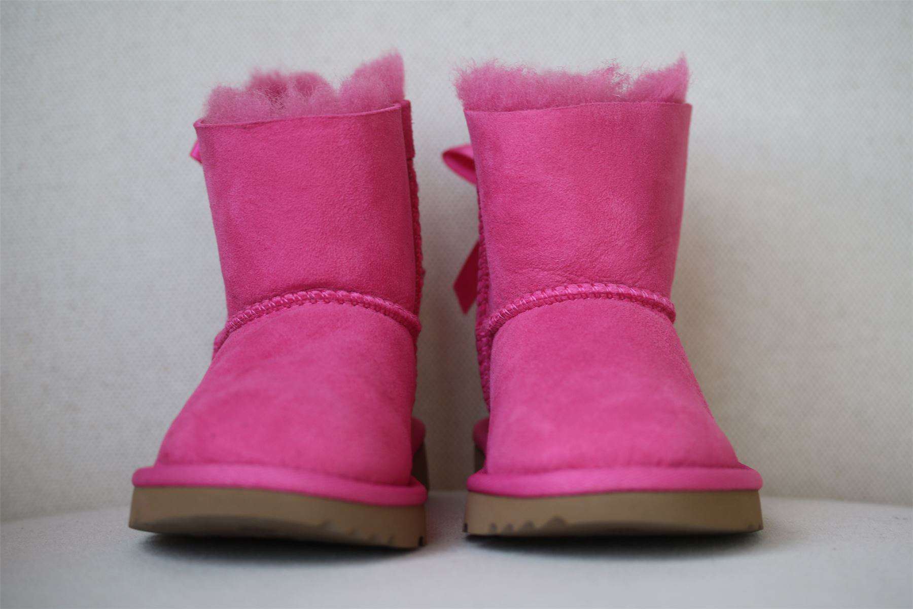 UGG GIRLS MINI BAILEY BOW II PINK BOOTS EU 26 UK 8 - Image 2