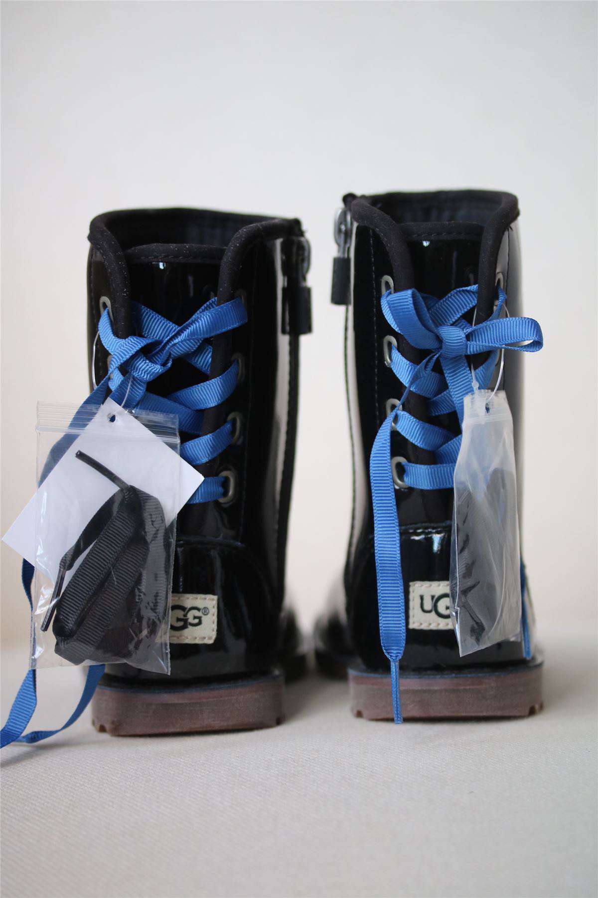 UGG INFANT CORENE BLACK PATENT BOOTS EU 26 UK 8 - Image 4