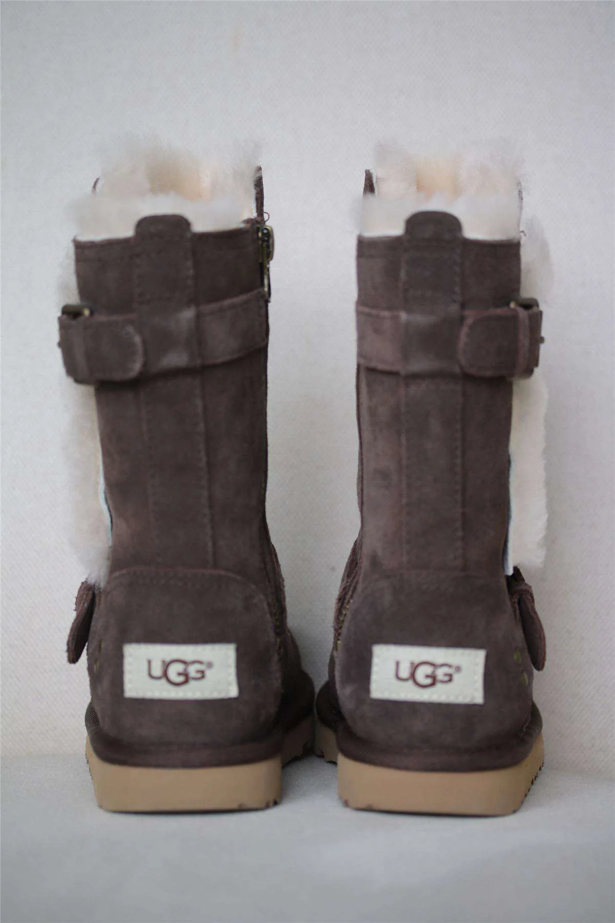 UGG KIDS GIRLS CHOCOLATE BROWN BUCKLE BOOTS EU 28 UK 10 - Image 3