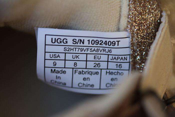 UGG KIDS PRITCHARD GOLD SPARKLES TRAINERS EU 26 UK 8 - Image 5
