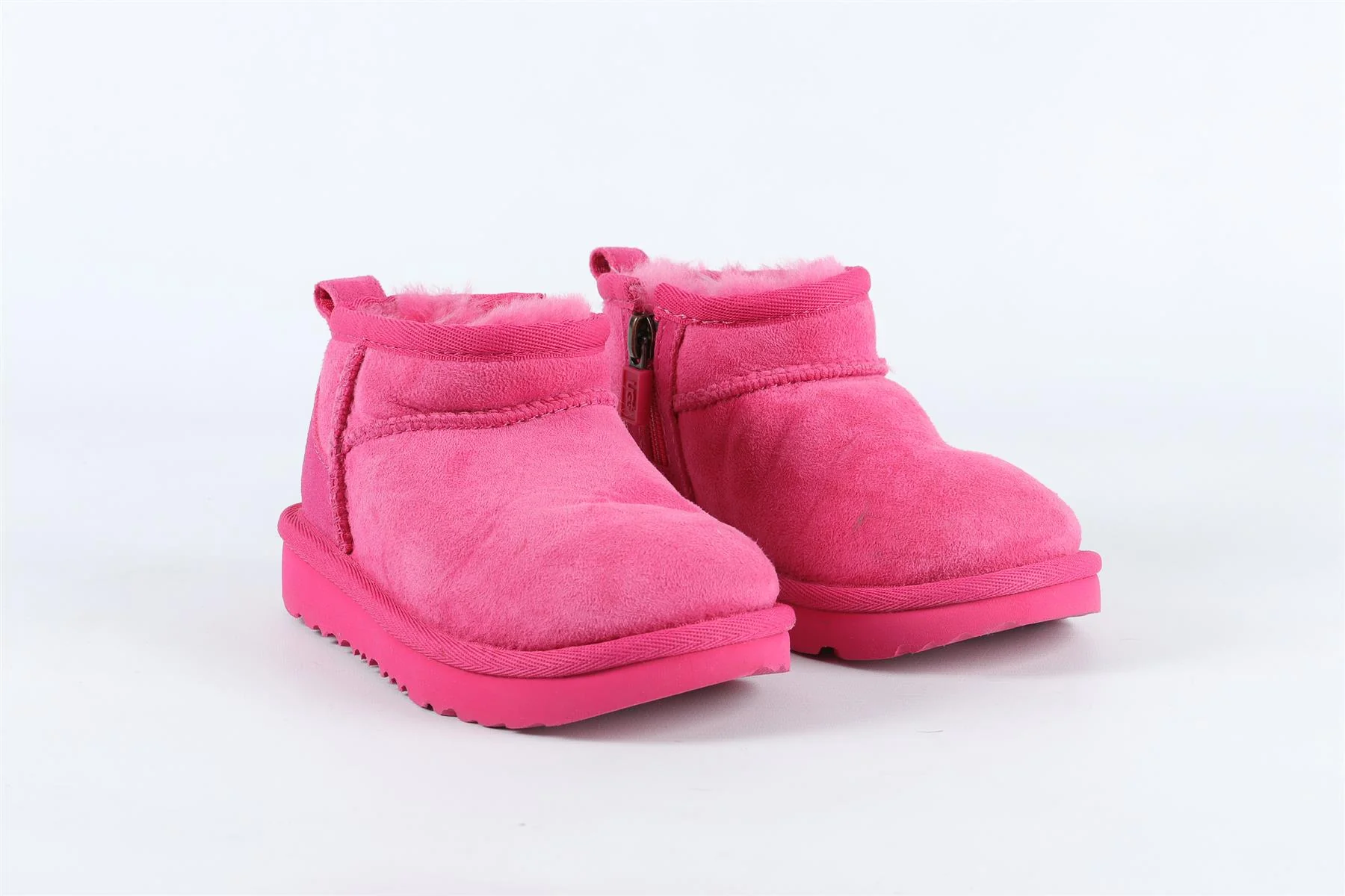 UGGS PINK GIRLS SUEDE ANKLE BOOTS EU 26.5 UK 8 US 9 - Image 2