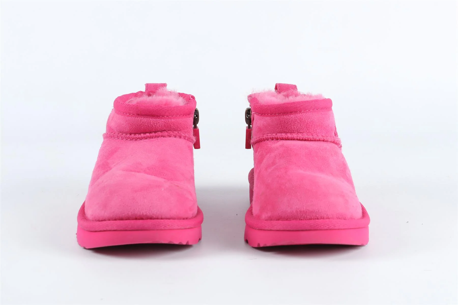 UGGS PINK GIRLS SUEDE ANKLE BOOTS EU 26.5 UK 8 US 9 - Image 3