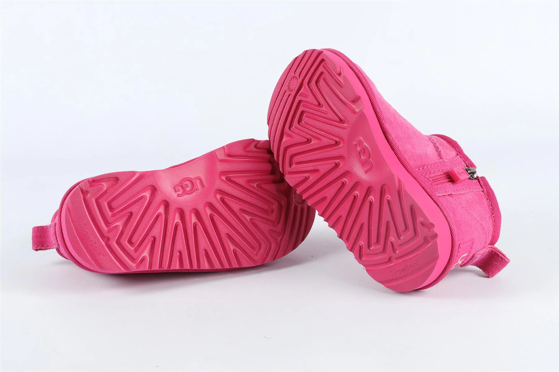 UGGS PINK GIRLS SUEDE ANKLE BOOTS EU 26.5 UK 8 US 9 - Image 6