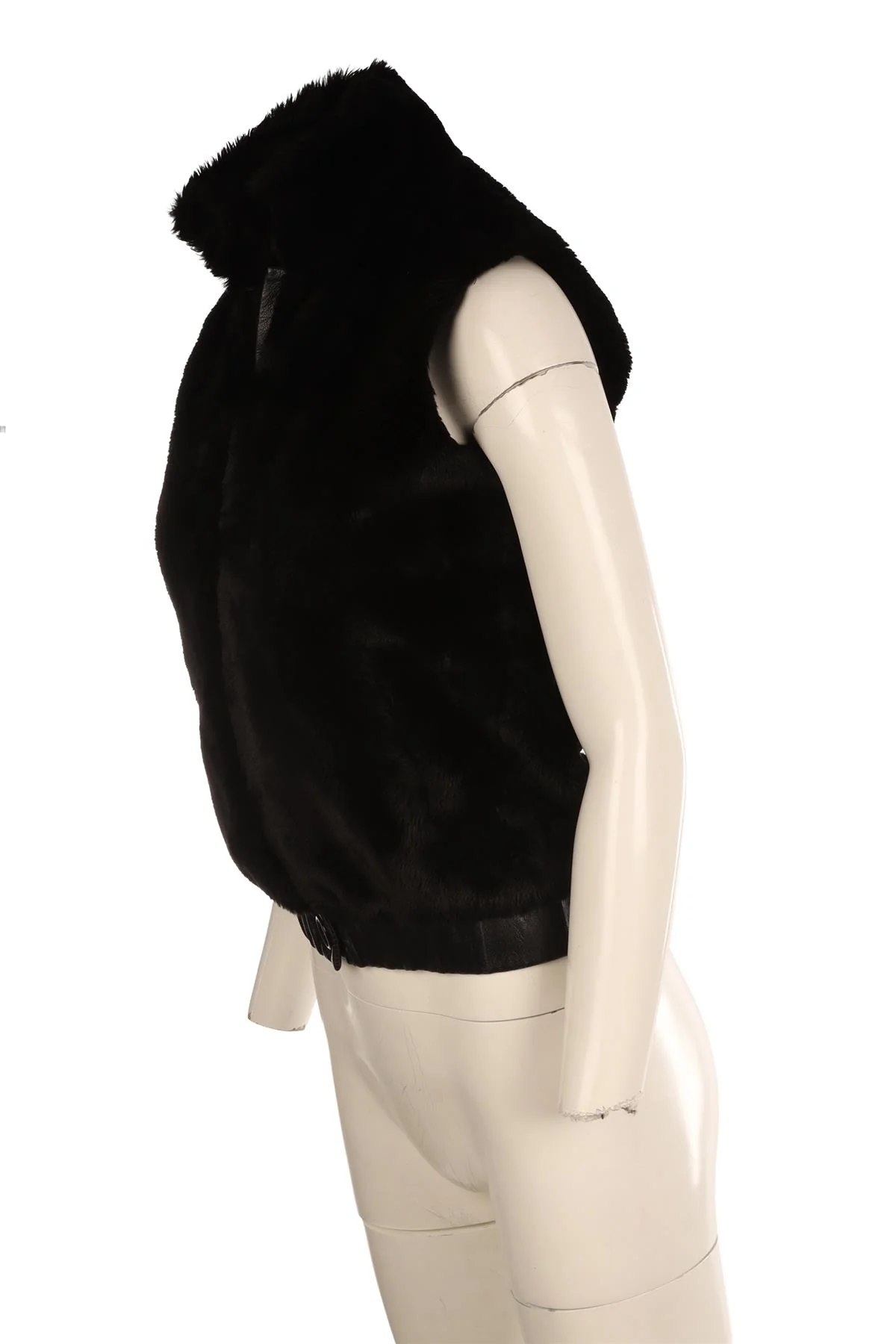 ULLA JOHNSON BLACK FAUX FUR GILET XSMALL - Image 3