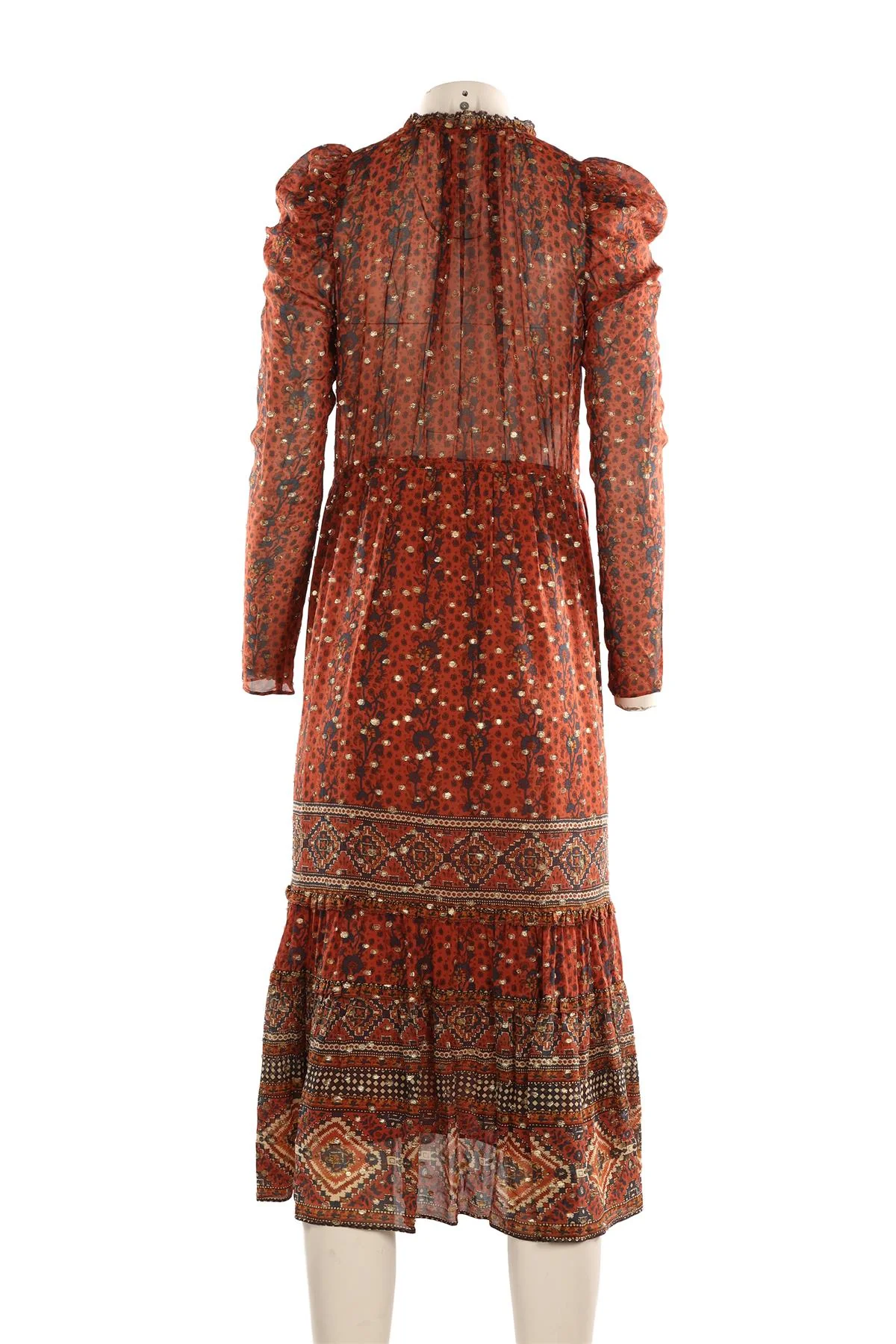 ULLA JOHNSON BROWN SILK MAXI DRESS US 2 UK 6 - Image 4