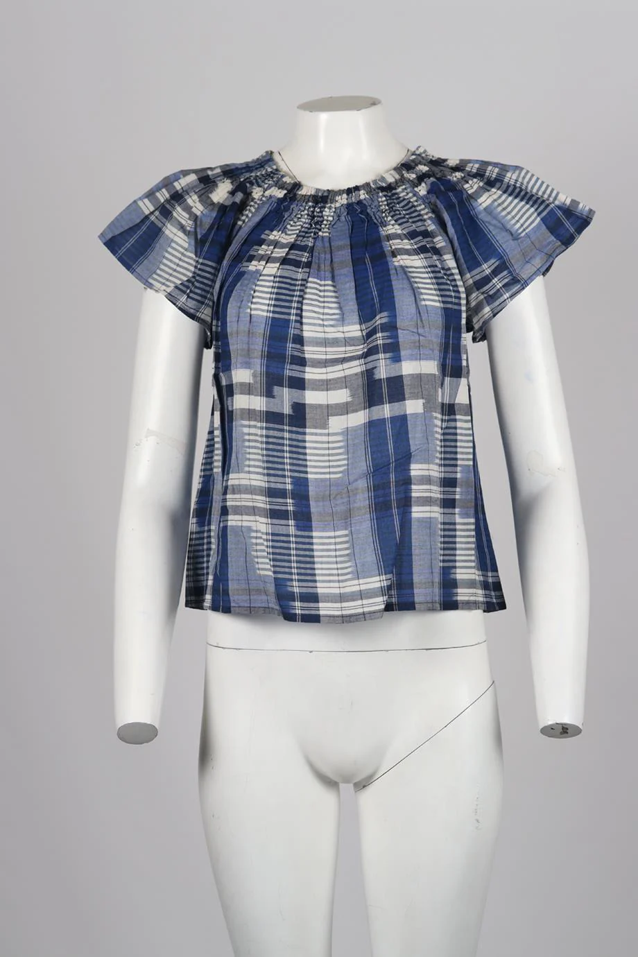 ULLA JOHNSON CHECKED COTTON TOP US 2 UK 6 - Image 2