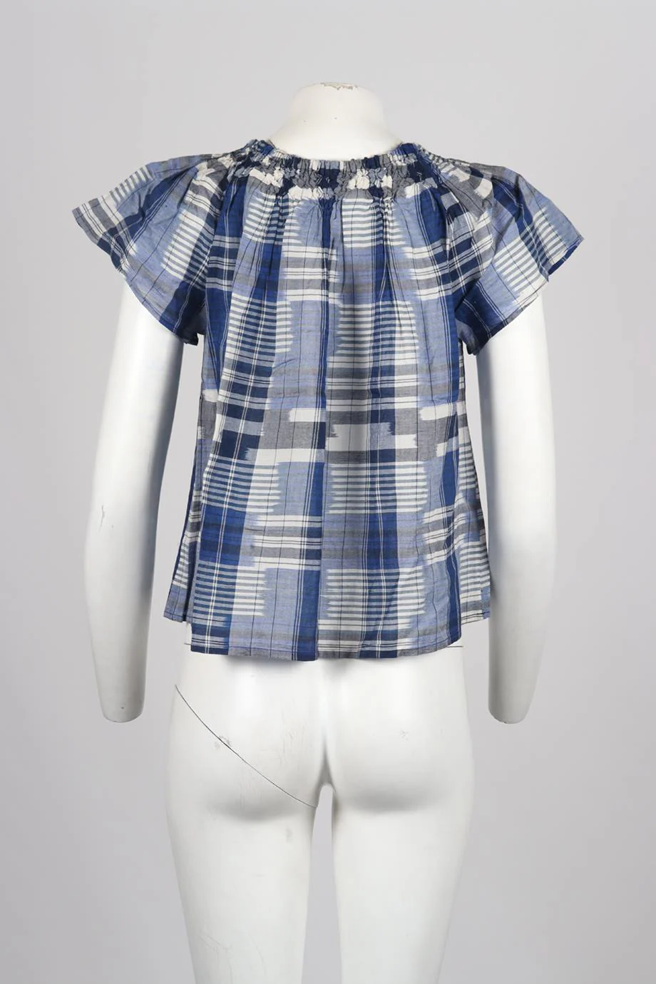 ULLA JOHNSON CHECKED COTTON TOP US 2 UK 6 - Image 4
