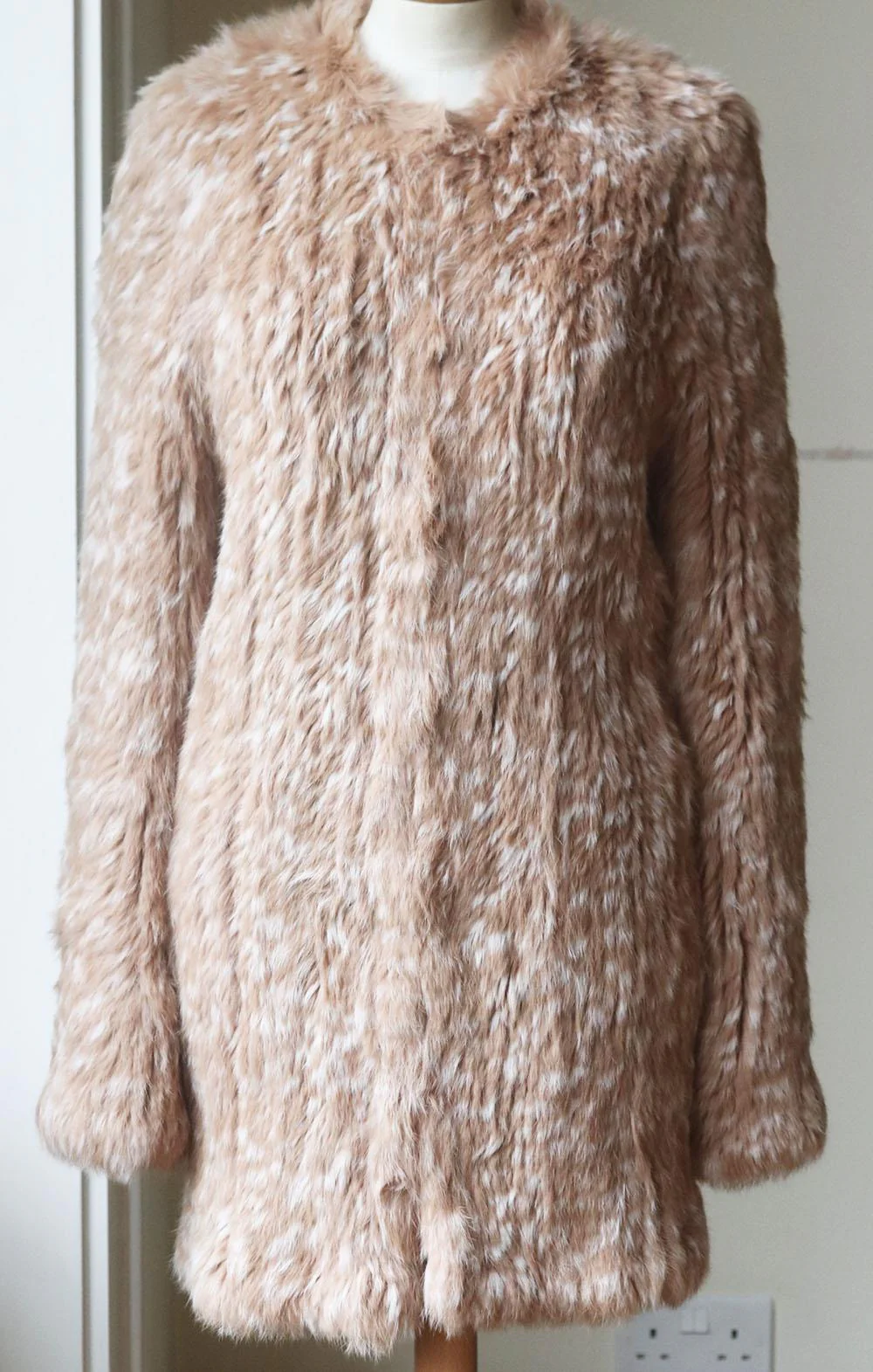 ULLA JOHNSON CHRISTA PRINTED RABBIT FUR COAT MEDIUM - Image 2