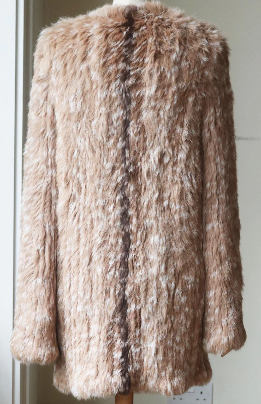 ULLA JOHNSON CHRISTA PRINTED RABBIT FUR COAT MEDIUM - Image 4