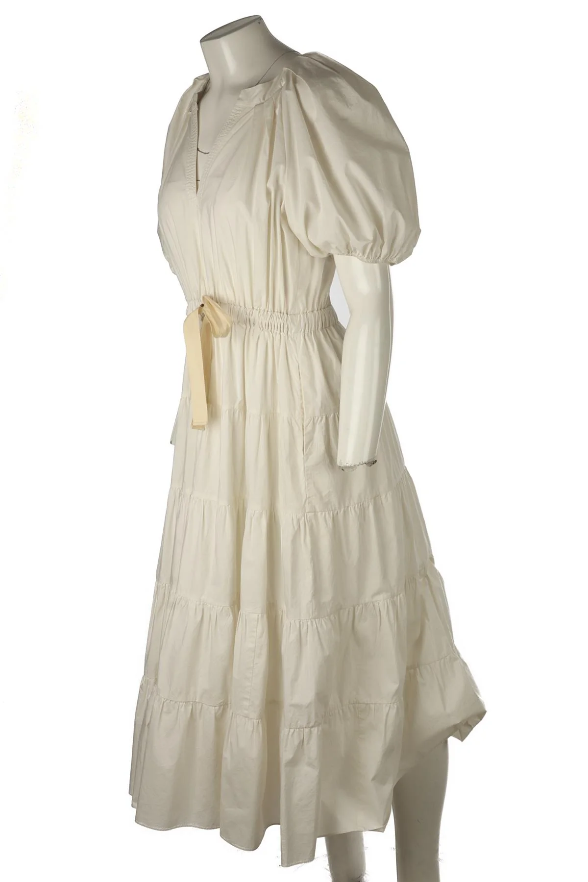 ULLA JOHNSON ECRU COTTON MAXI DRESS US 8 UK 12 - Image 3