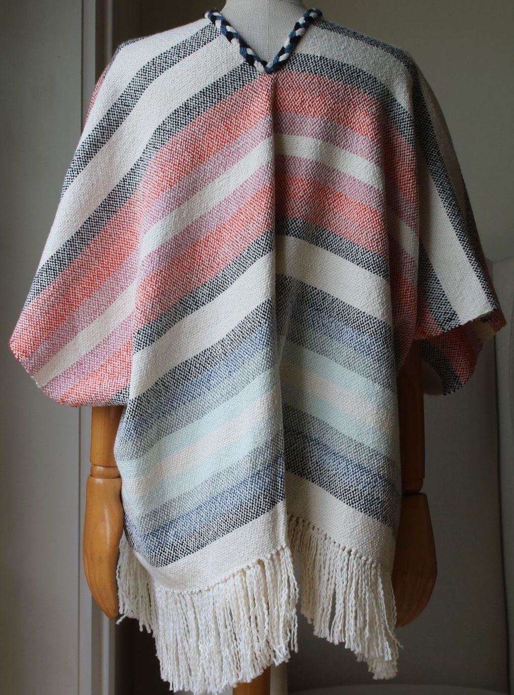ULLA JOHNSON GEORGIA STRIPED COTTON PONCHO ONE SIZE - Image 2